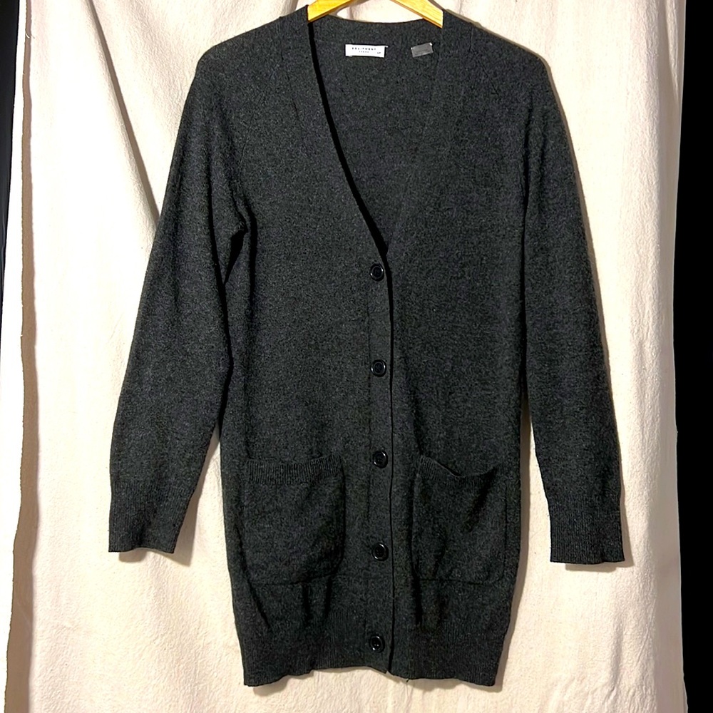 Equipment charcoal cashmere cardigan